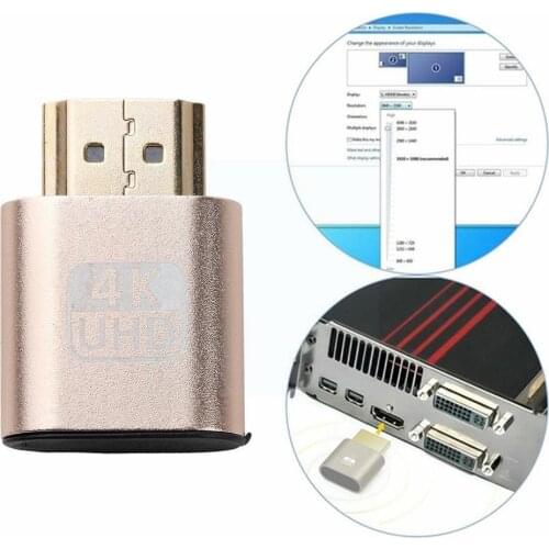 HDMI-compatible Virtual Display Adapter 1.4 DDC ID Plug BTC Mining Card For Bitcoin Miner Lock 1920x1080 Emulator Dummy Gra