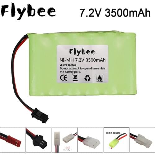 7.2V 3000mah 3500mah rechargeable NI-MH AA battery for RC electric toy car truck Racing car Replace battery SM/JST/Tamiya/EL-2P