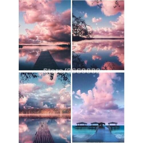 Diamond Mosaic Full Square Diamond Painting Scenery DIY Diamond Embroidery Wooden Bridge Pictures Of Rhinestones TT1473