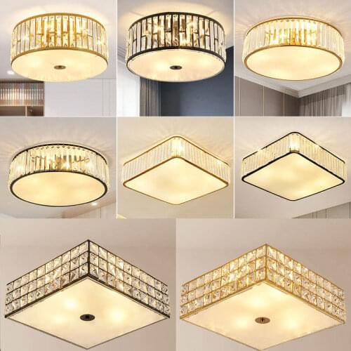 Crystal Bedroom Lamp LED Light Luxury Ceiling Lamp Living Room Master Bedroom Childrens Room Lamp Modern Simple Balcony Aisle L