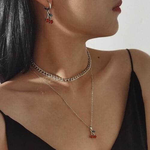 Vintage Harajuku Cool Heart Pendant Necklace Gold Silver Color Multilayers Adjustable Choker for Women Girl Party Jewelry Gift