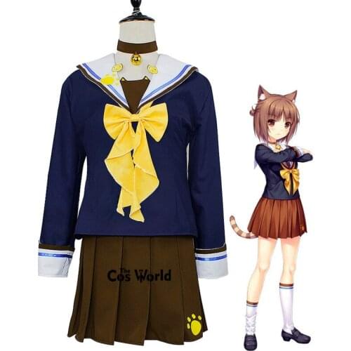 NEKOPARA OVA Azuki Sailor Suit School Uniform Tops Skirt Outfit Anime Cosplay Costumes