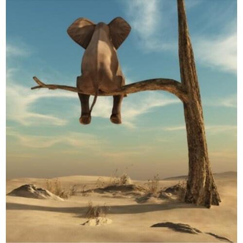 Lot style Choose Elephant Stands On Tree Branch Art print Silk poster Home Wall Decor