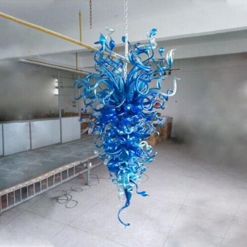 Hot Sale Blue Chandelier Murano Hanging Lights Hand Blown Glass Art Chandelier Lamps Home Decor