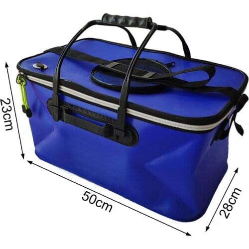 Outdoor Fishing Bucket Multifunctional Portable Folding Fishing Container EVA Fishing Bag Foldable Fish Bucket Live Fish Contain