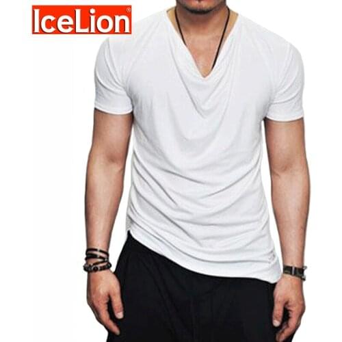 IceLion Summer T Shirt Men Short Sleeve Solid T-shirt For Men O-Neck Short Sleeve Fashion Casual Tshirt Men Hip Hop Streetwear