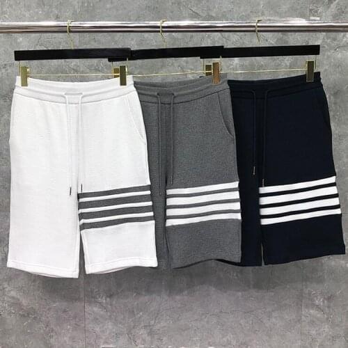 2021 Fashion Brand Casual Shorts Men Summer Cotton Sports Trousers Loose Striped Tracksuit Bottoms Jogger Track Pants