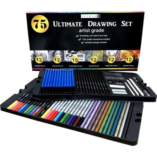 75 Pieces of Color Pencil Set High Quality Drawing Color Lead Professional Adult Book Box Drawing Stationery Water-soluble color