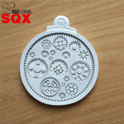 New arrival Steampunk Mechanical watch Series Cake Border Fondant Mold ,Chocolate Mold for Kitchen Baking Decoration ToolSQ16174