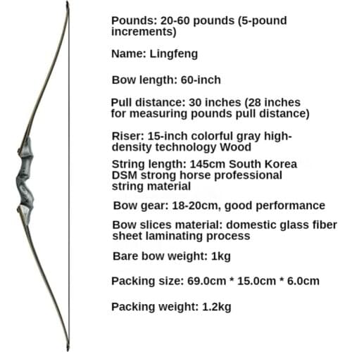 Black Hunter Longbow Archery Bow 25-60 Pounds Traditional Hunting Bow Bow And Arrow Split Bow And Arrow Optional