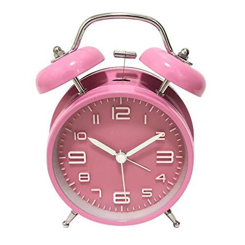 Retro Portable Cute Mini Cartoon Alarm Clock Round Number Double Bell Desk Table Digital Clock Home Decor