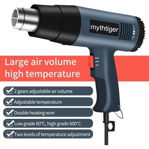 Shrink wrapping Air dryer for soldering hot air gun Heating element thermal film car plastic Industrial Heat gun pneumatic gun