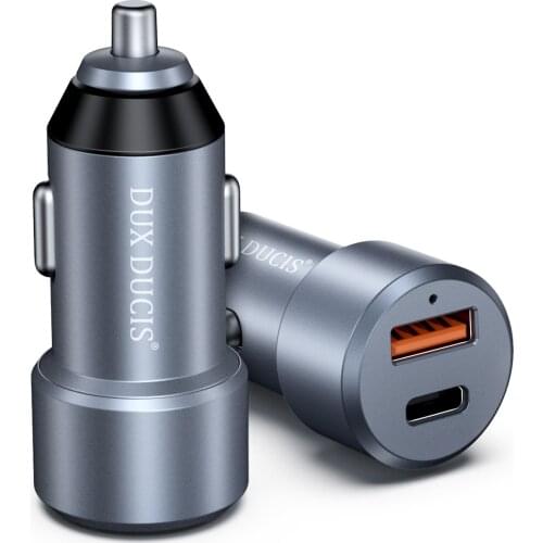 Metal 24W Dual USB Quick Charge QC 3.0 PD Car Charger For iPhone Samsung USB Fast Charger Mobile Phone Quick Charger Car-Charger