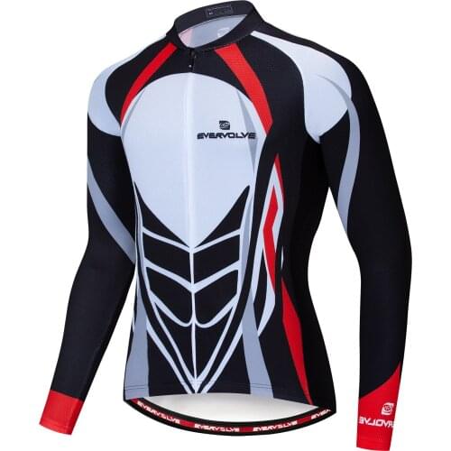 Spring Mens City Outdoor Cycling Jersey Sweat Wicking and Moisture Removing Long Sleeve Top