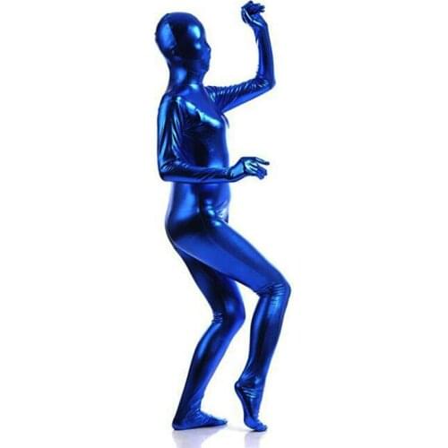 Plus Size Glitter Zentai Suit Women One Piece Stretchy Zentai Second Skin Halloween Tights Full Body Catsuit Cosplay Costume