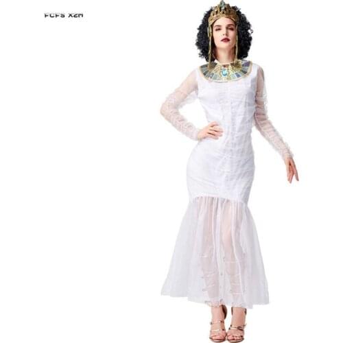 S-L Women Halloween Cleopatra Costumes Female Greek Goddess Cosplay Carnival Purim Parade Masquerade Queen Role play party dress