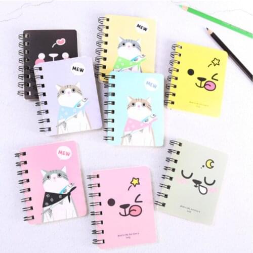 1 PC Cartoon Facial Expression Notebook Creative Coil Student Small Fresh Portable Mini Notepad School Office Stationery Supply