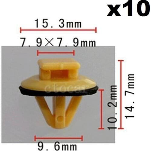 10pcs OEM Nylon Fit for Toyota / Universal (Fit Size) Door Moulding Clip W/Sealer 90467-10077 Expansion Nut
