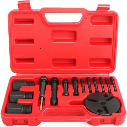 14pcs Compressor Clutch Removers Kit Steel Clutch Installer Set Clutch Pump Head Remover Air Conditioning Compressor Repair Tool