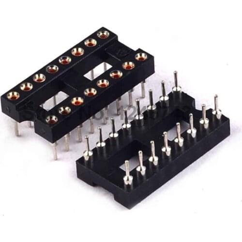 20PCS 16Pin DIP IC Sockets Adaptor Solder Type 16P Round Hole Socket DIP-16