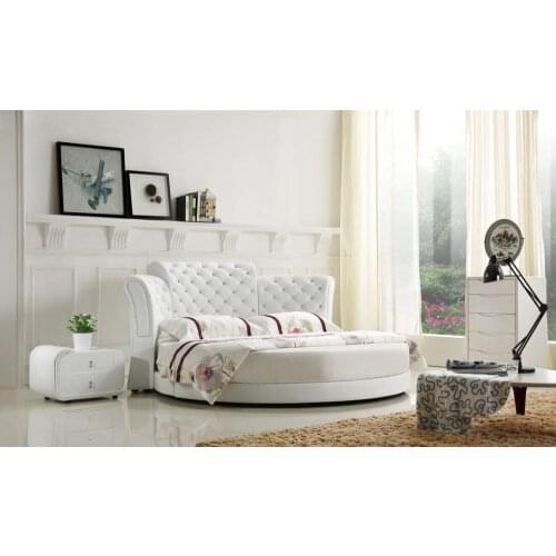2020 Modern King Bedroom Furniture Muebles Para Casa Hot Sale Round Soft Bed double bed sets