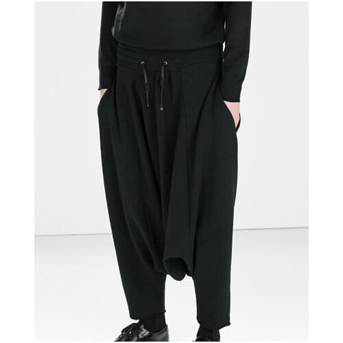 27-44 2017 New mens clothing GD Hair Stylist fashion Catwalk low crotch cross-pants harem pants plus size Singer costumes