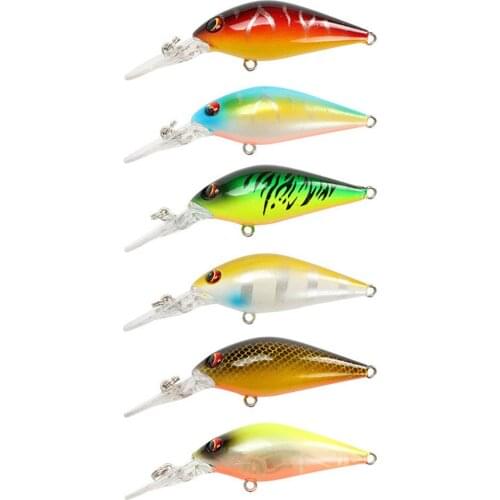 6pcs Crankbait Hard Fishing Lures 8cm 8.5g Floating Minnow Crank Wobbler Artificial Plastic Baits Bass Swimbaits Fishing Tackle