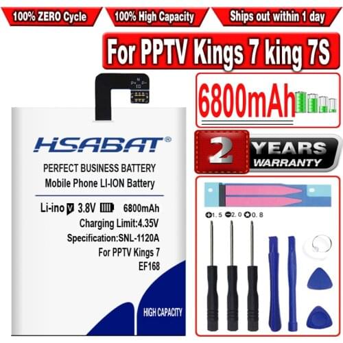 HSABAT EF168 6200mAh Battery for PPTV Kings 7 king 7S King7 PP6000 Batteries free tools+free gift