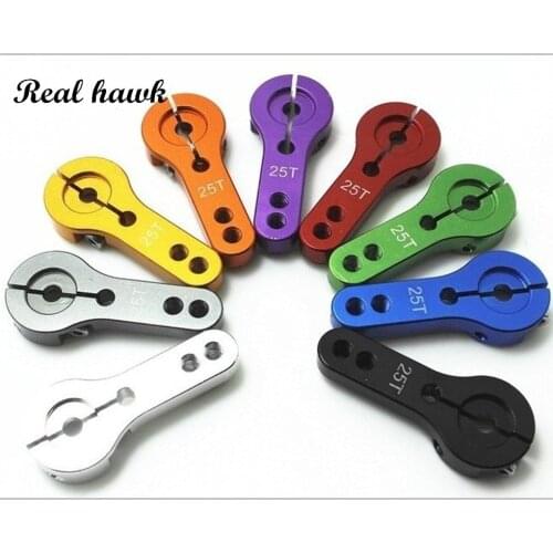 2pcs 25T nine color CNC Aluminum Servo Arm Single for Futaba type servo arm for rc aircraft boat car helicopter free shipping