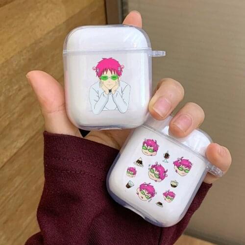 Japanese Anime The Disastrous Life of Saiki K Earphone Case Cover for Airpods 2 1 Soft Silicon Wireless Bluetooth Earphone Cover