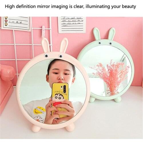 Decorative Mirror Cute Rabbit Desktop Makeup Mirror Placed In The Wall-Mounted Dual-Purpose Heart-Shaped Makeup Mirror Bedroom