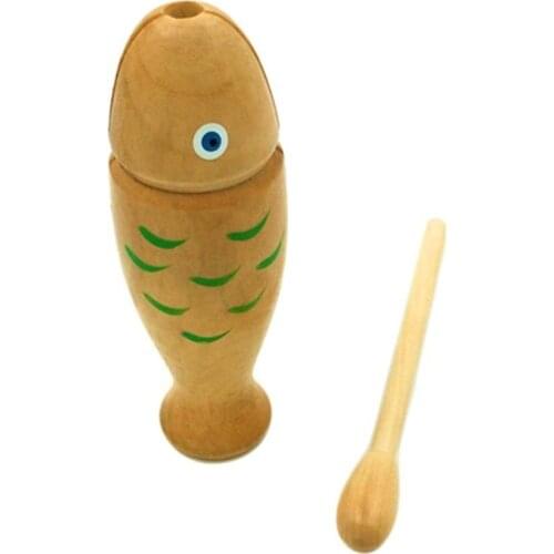 Wooden Fish Shape Rhythm Drum Knocking Instruments Percussion Education Kids Toy Toddler Early Education Cognition Gift
