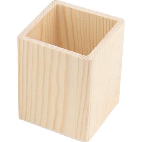 DIY Wood Eraser Ruler Pencil Storage Box for Students Pen Holder Desk Organizer Accessories