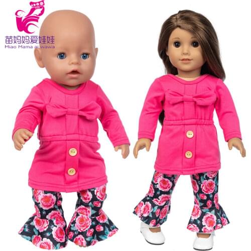 Reborn Baby Doll Clothes Sweater Flared Trousers 18 Inch Girl Dolls Clothes Boot Cut Pant Baby Birthday Gift