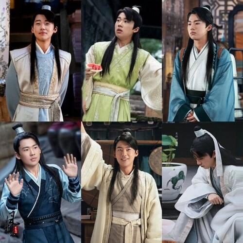 Hot Drama Zhui Xu - My Heroic Husband Guo Qilin Tang Scholars Rich Man Swordman Embroidiery Hanfu Stage Performance Male Costume