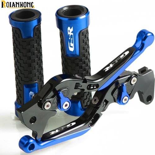 GSR LOGO Motorcycle CNC Brake Clutch Levers Handlebar Hand Grips ends for Suzuki GSR 600 400 750 GSR750 GSR600 GSR400 all years