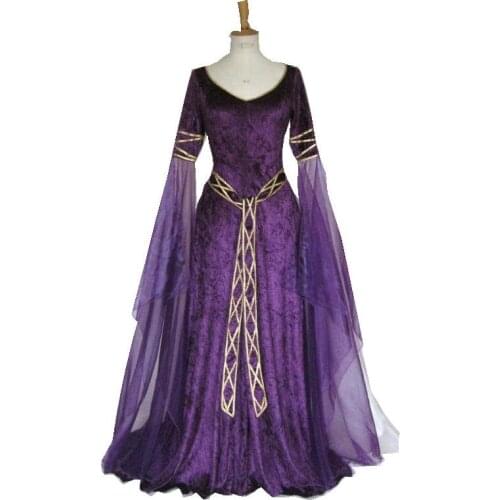 HistoricalCustomer-made Luxs Purple Vintage Costumes Renaissance Dresses Steampunk dress Gothic Cosplay Halloween Dresses C-1145