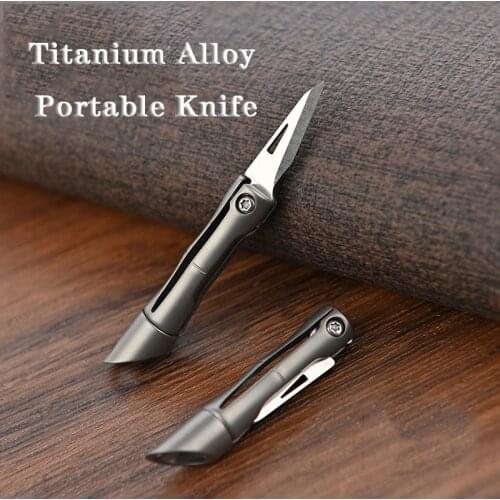 Titanium Alloy Bamboo Pocket Knife Mini Folding Knife Portable EDC Keychain Pendant Unpacking Express Unpacking Knife Sharp