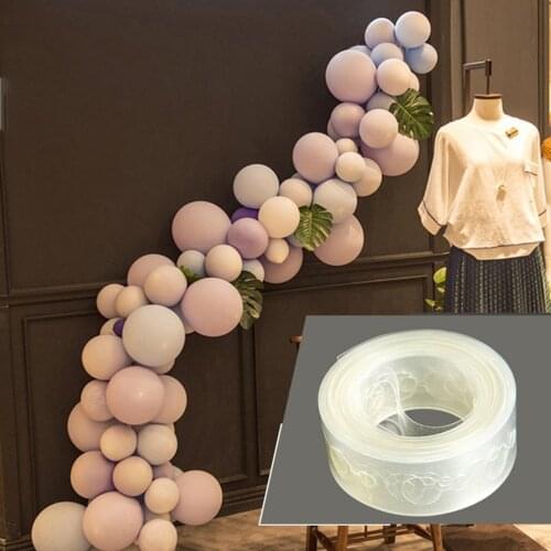 5m Creative Balloon Chain Connect Strip Transparent PVC Tape Arch Garland Decoration Balloons Backdrop Decor Strong Durable