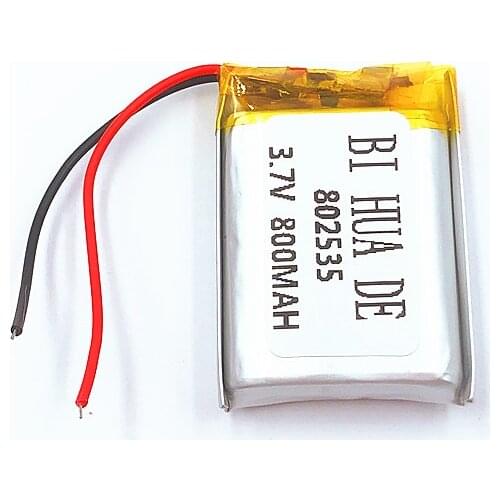 3.7V lithium battery 800MAH polymer battery 802535 For GPS MP3 MP4 MP5 LED Light PDA speakers small toy Rechargeable Li-ion Cell