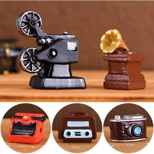 Mini Figurine Camera Sound Recorder Figurine Decoration Micro Landscape Ornament Cute Miniature Furniture DIY Craft Accessories