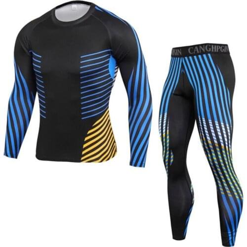 Motorcycle Mens Underwears Sets Compression Running Pants Sportswear Jogging t shirts Leggings Tracksuit Sets Male Gym Fitness