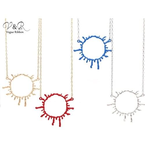 2020 New Materials Liquid Melting Metal Pendent Necklace For Women Initial Necklace Good Luck Tassel Necklace Gold