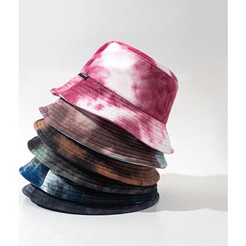 2020 New Cashmere Bucket Hats Unisex Fisherman Hat Men Gradient Women Hat Autumn Winter Sun Hat Hip Hop Warm Basin Hat Harajuku