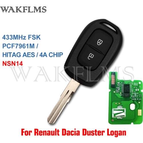 PCF7961M NSN14 Remote Car Key Fob for Renault Symbol Trafic Dacia Duster Logan Sandero 2012 2013 2014 2015 2016 2017 2018