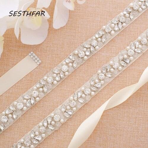 Crystal Belt Rhinestone Wedding Belt Sliver Belt Diamond Flower Belts Bridal Sash For Wedding Dresses J134S