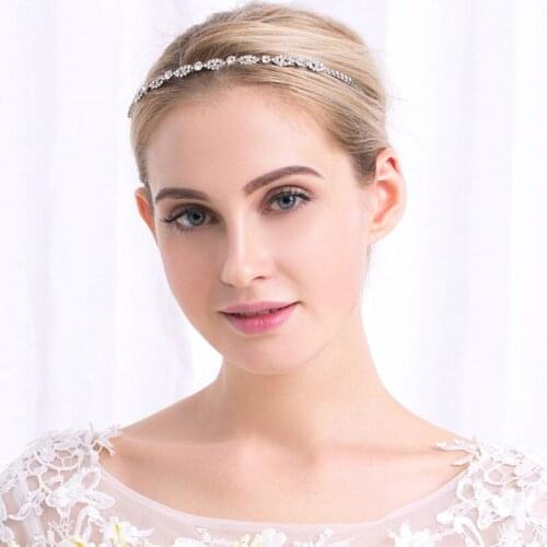 Luxury Silver Pearl Crystal Bridal Headband Hairband Bride Tiara Crown Headpiece Wedding Hair Accessories
