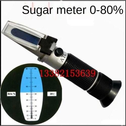 Handheld refractometer Brix meter 0-80 Brix measuring instrument Sweetness meter 0-80