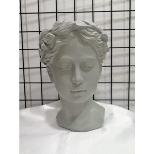 Helen Sculpture Bust Flower Pot Gray