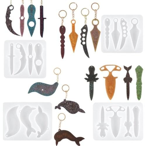 Self Defense Keychain Silicone Mold DIY Key Chain Pendant Jewelry Crafts Casting Epoxy Resin Mold